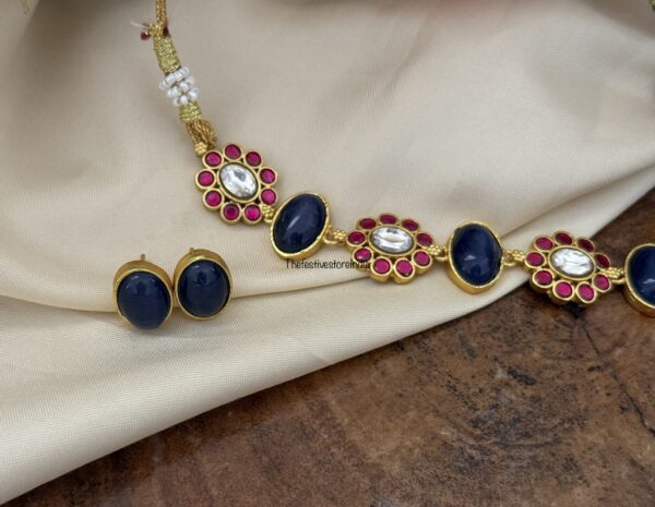 Purple and kemp Jadau choker set
