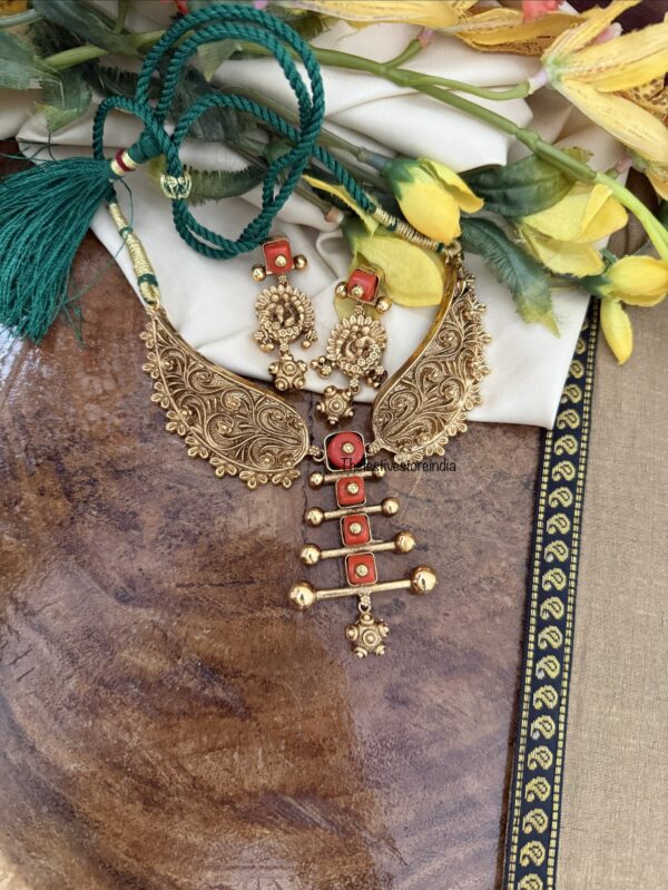 Contemporary coral hasli set | Kanti | Fusion | Unique