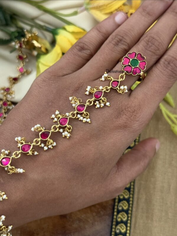 Jadau Bridal Haath phool | Panja | Hand chain (Single pc)
