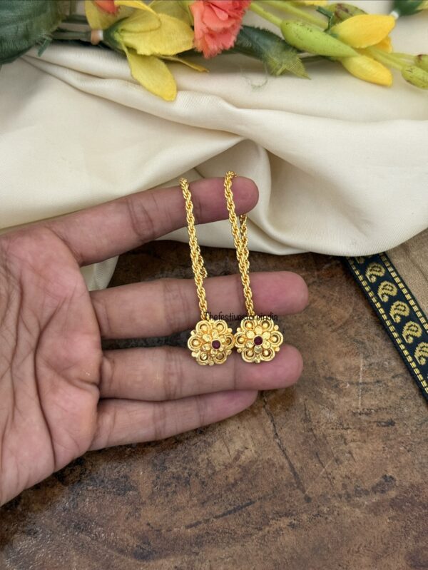 Micro gold screwback studs with 11cms over the ear Maati