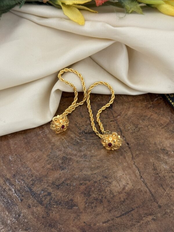 Micro gold screwback studs with 11cms over the ear Maati
