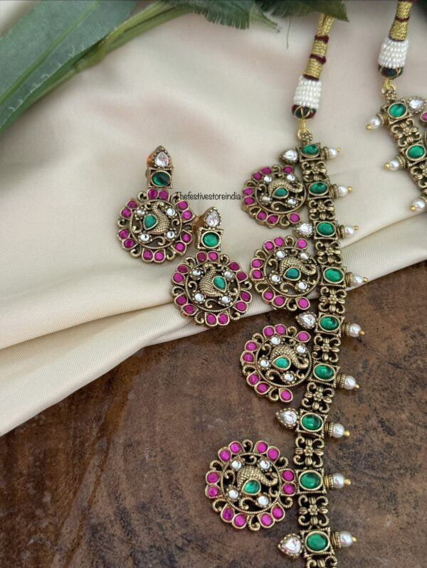 46cms Jadau Navilu bottu bridal haaram set | Haara | Wedding